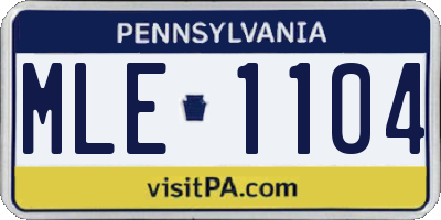 PA license plate MLE1104