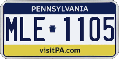 PA license plate MLE1105