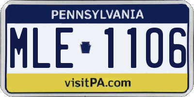 PA license plate MLE1106