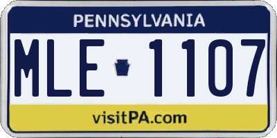 PA license plate MLE1107