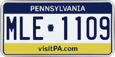PA license plate MLE1109