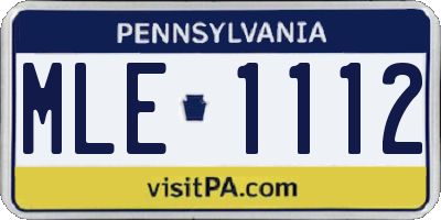 PA license plate MLE1112