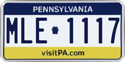 PA license plate MLE1117