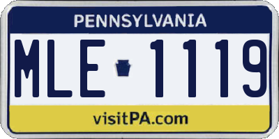 PA license plate MLE1119