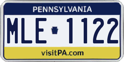 PA license plate MLE1122