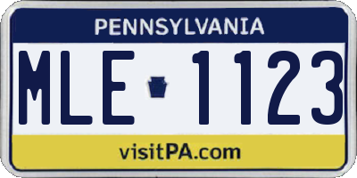 PA license plate MLE1123