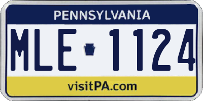 PA license plate MLE1124