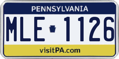 PA license plate MLE1126