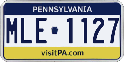 PA license plate MLE1127