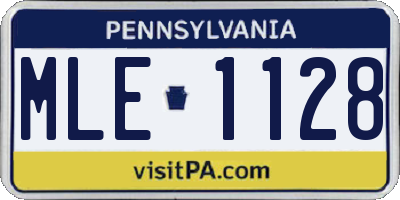 PA license plate MLE1128