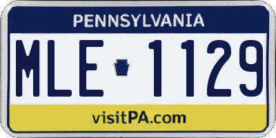 PA license plate MLE1129