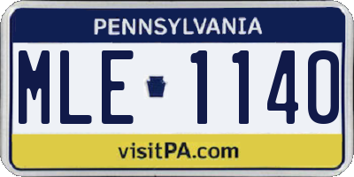 PA license plate MLE1140