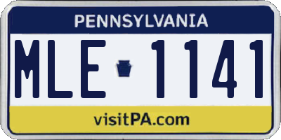 PA license plate MLE1141