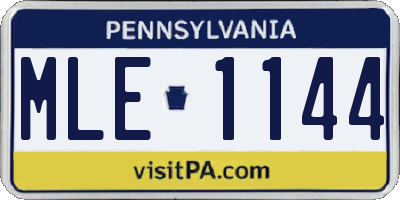 PA license plate MLE1144