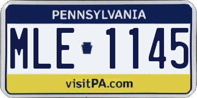 PA license plate MLE1145