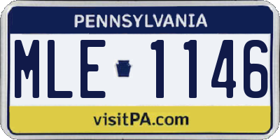PA license plate MLE1146