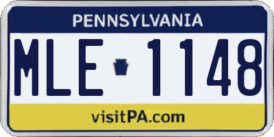 PA license plate MLE1148