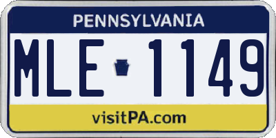 PA license plate MLE1149