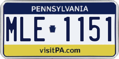 PA license plate MLE1151