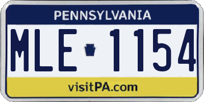 PA license plate MLE1154