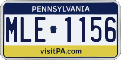 PA license plate MLE1156
