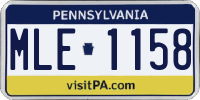 PA license plate MLE1158