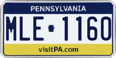 PA license plate MLE1160