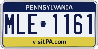 PA license plate MLE1161