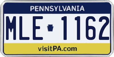 PA license plate MLE1162