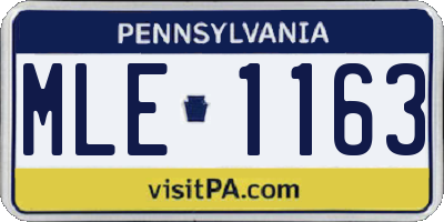 PA license plate MLE1163