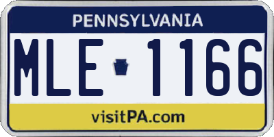 PA license plate MLE1166