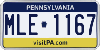 PA license plate MLE1167