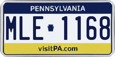 PA license plate MLE1168