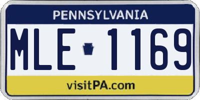 PA license plate MLE1169