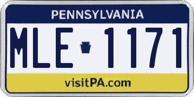 PA license plate MLE1171