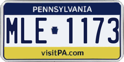 PA license plate MLE1173