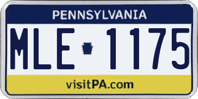 PA license plate MLE1175