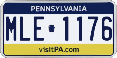 PA license plate MLE1176