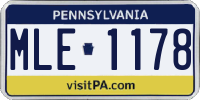 PA license plate MLE1178
