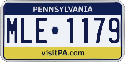 PA license plate MLE1179