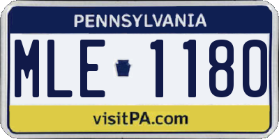 PA license plate MLE1180