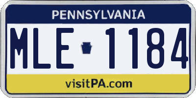 PA license plate MLE1184