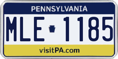 PA license plate MLE1185