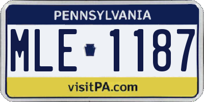 PA license plate MLE1187