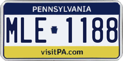 PA license plate MLE1188