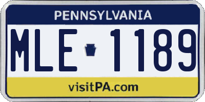 PA license plate MLE1189