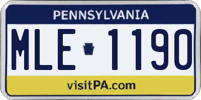 PA license plate MLE1190