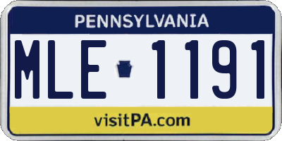 PA license plate MLE1191