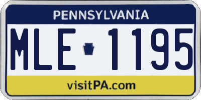 PA license plate MLE1195