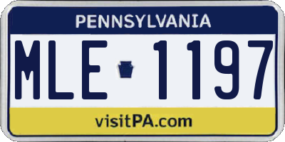 PA license plate MLE1197